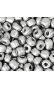 Glasperlen rocailles 6/0 (4mm) Silver metallic